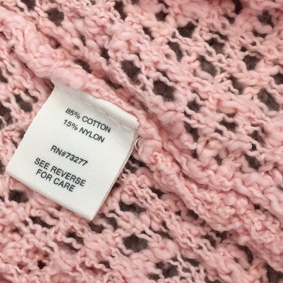 Mudd Light Pink Long Crochet-like Cardigan Small Cotton Blend - Picture 9 of 9